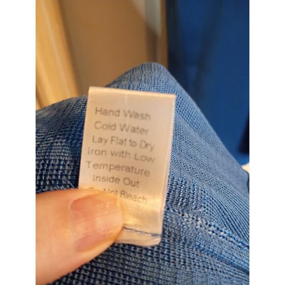 Ming Wang Cardigan Blue Sz L Laganlook Preppy Career Office - Picture 7 of 7